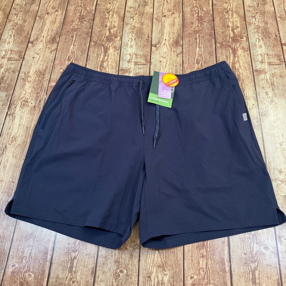 LL Bean Multisport Shorts Mens Extra Large Blue UPF 50 Athletic Performance NWT
